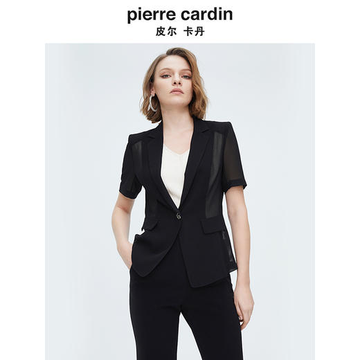 皮尔卡丹女装都市时尚简约干练气质短款衬衫 商品图3