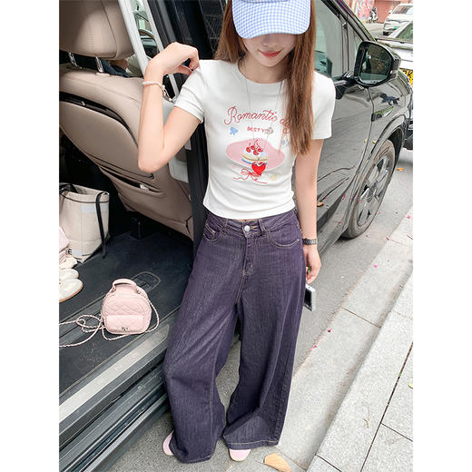 【110元任选2件】白色修身短袖T恤 商品图2