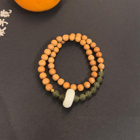 0.6平安环双圈手串°老山檀香+碧玉