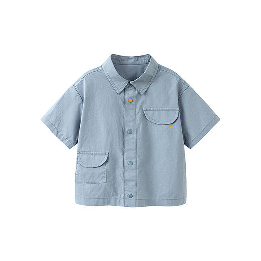 【纯棉】迷你巴拉男童工装风短袖衬衫夏季新款宝宝轻薄上衣 商品图4