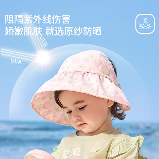 【造型多变，柔软大帽檐】柠檬宝宝婴儿遮阳帽 防紫外线幼儿A类 儿童防晒帽女 男孩太阳空顶帽-QQ 商品图3