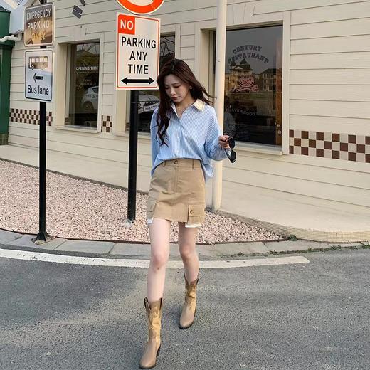 金蘑菇菇 Jennifer‘s fall / 柔焦少女 春日精致感条纹衬衫套装 商品图1