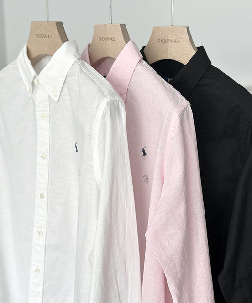 单品包邮现货 THS-无 RL家马球家 经典版型轻质亚麻衬衫 4色 AG1317 商品图5