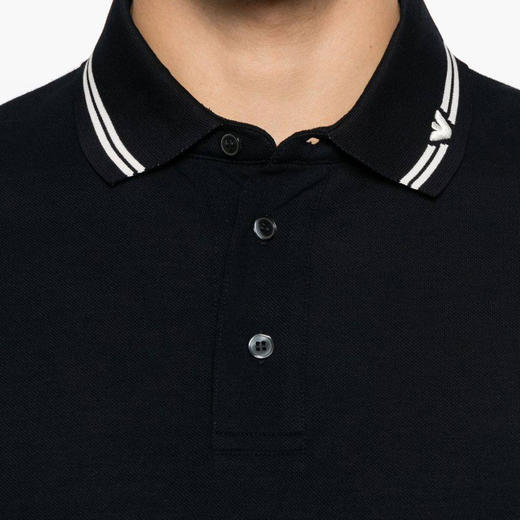 EMPORIO ARMANI 阿玛尼 男士小鹰刺绣徽标棉质短袖polo衫 黑色 EM000852 AF12955 FB274 商品图2