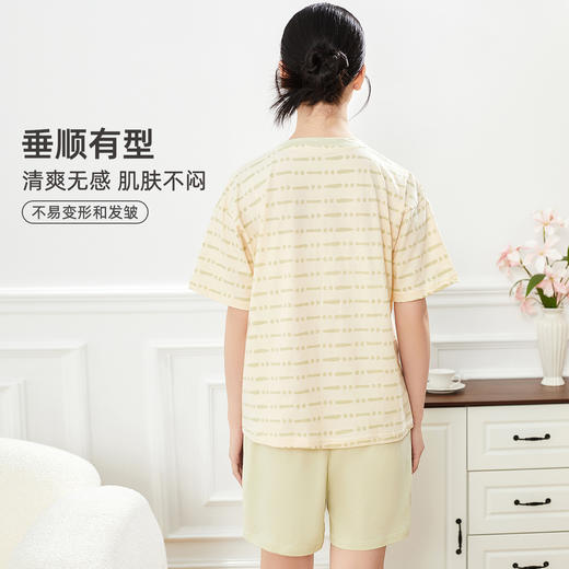 ALDOLA/雅黛俪2025女士睡衣纯棉家居服短袖可外穿夏短裤全棉套装 商品图8