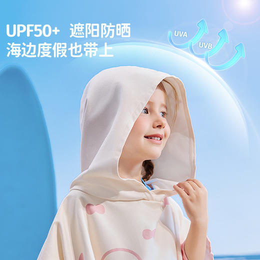 【强防晒，瞬吸水，多功能春夏浴袍】柠檬宝宝儿童游泳速干浴巾 斗篷浴袍 男女童吸水快干 沙滩温泉浴衣巾 商品图2