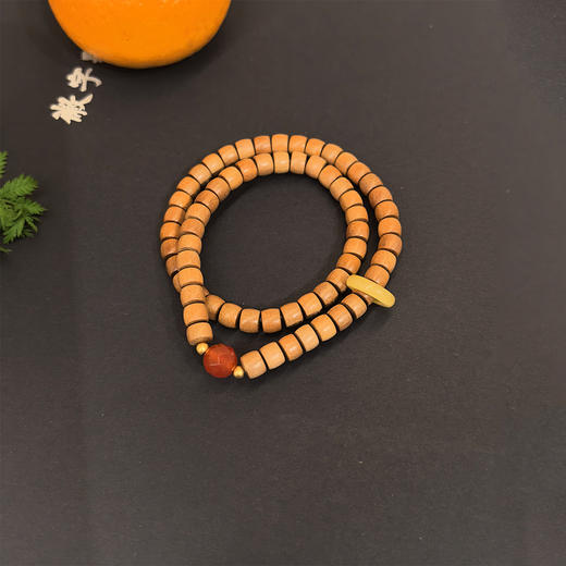 5*6mm直切双圈手串°老山檀香木+红玛瑙 商品图0