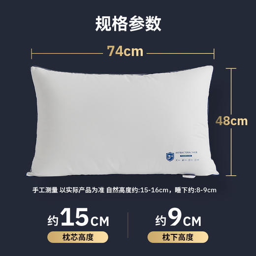 【专为大油头设计】SleepHero三防大白枕 全棉A类抑jun防螨五防枕 无缝贴合颈椎 舒缓肩颈肌肉群 耐脏透气易散汗 细腻亲肤 无静电 敏感肌适用 商品图5