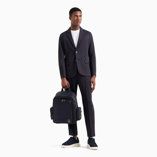 EMPORIO ARMANI 阿玛尼 男士提花徽标平纹针织圆领短袖T恤 白色 8N1TD2 1JGYZ 0146 商品图3