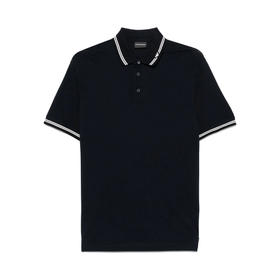 EMPORIO ARMANI 阿玛尼 男士小鹰刺绣徽标棉质短袖polo衫 黑色 EM000852 AF12955 FB274