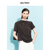 SELFWHO莱赛尔棉纯色围巾领短袖T恤女2025夏新款柔软正肩短款上衣 商品缩略图0