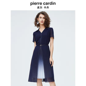 皮尔卡丹女装时尚渐变色修身假两件连衣裙P4215D4031N2