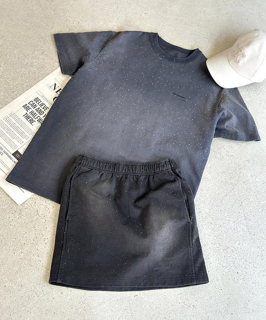 现货 THS-限时 大王家 重工满天星高温烫钻炒色T恤 半裙 BH2587+BK1178 商品图1