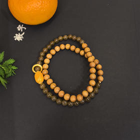 0.6双圈蜜蜡手串°老山檀+蜜蜡+糖玉
