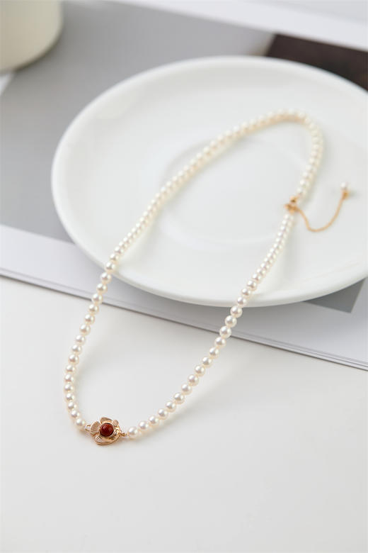 pearl moments珍刻  年年有鱼（南红小鱼） 小鱼儿4号baby珍珠项链 商品图1