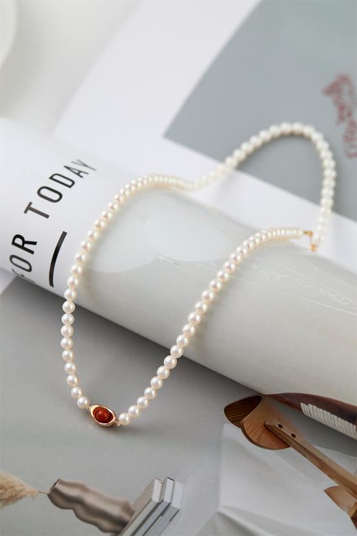 pearl moments珍刻  日富一日（南红元宝） 小元宝4号baby珍珠项链 商品图3