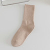 【女士束腰中筒袜】女士半抽条中长袜秋冬厚款保暖女棉袜纯色高筒袜子 商品缩略图4