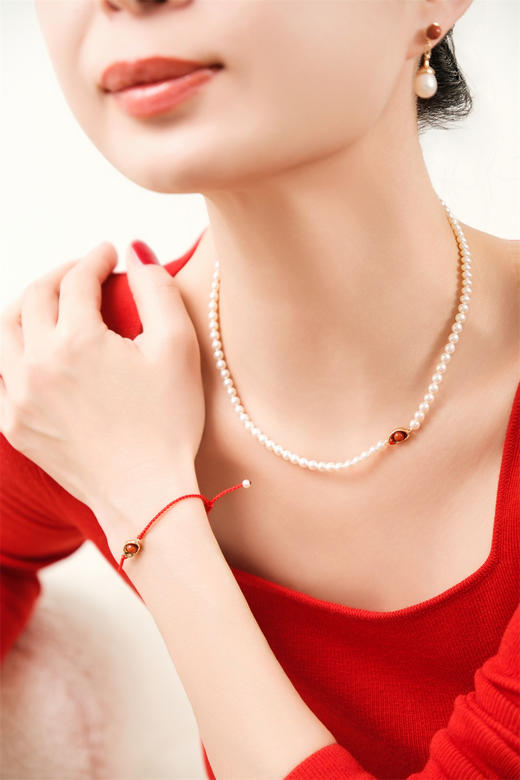 pearl moments珍刻  年年有鱼（南红小鱼） 小鱼儿4号baby珍珠项链 商品图10