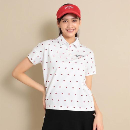 Callaway卡拉威高尔夫女士爱心系列满印lo go短袖衬衫弹力 商品图5
