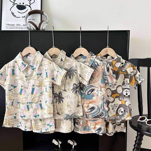 儿童复古衬衫短裤2件套 商品图2