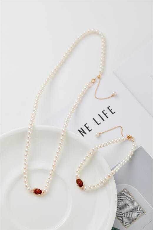 pearl moments珍刻  日富一日（南红元宝） 小元宝4号baby珍珠项链 商品图1