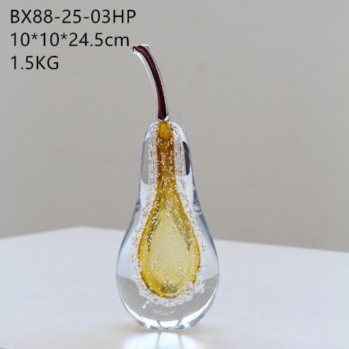 北欧艺术琉璃苹果轻奢装饰客厅创意梨个性酒柜玄关桌面大气摆件 商品图7