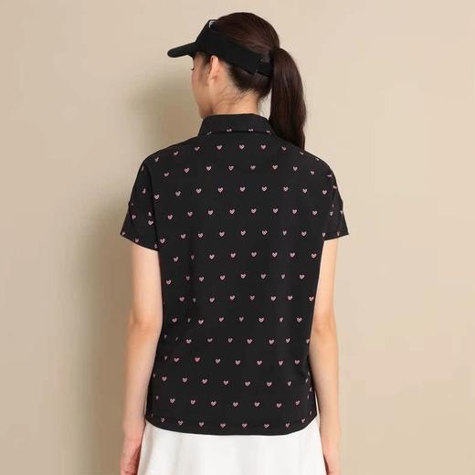 Callaway卡拉威高尔夫女士爱心系列满印lo go短袖衬衫弹力 商品图12