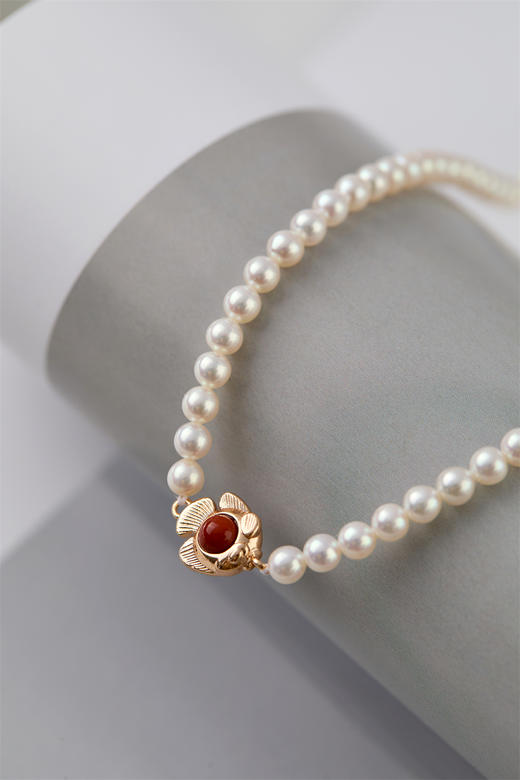 pearl moments珍刻  年年有鱼（南红小鱼） 小鱼儿4号baby珍珠项链 商品图5