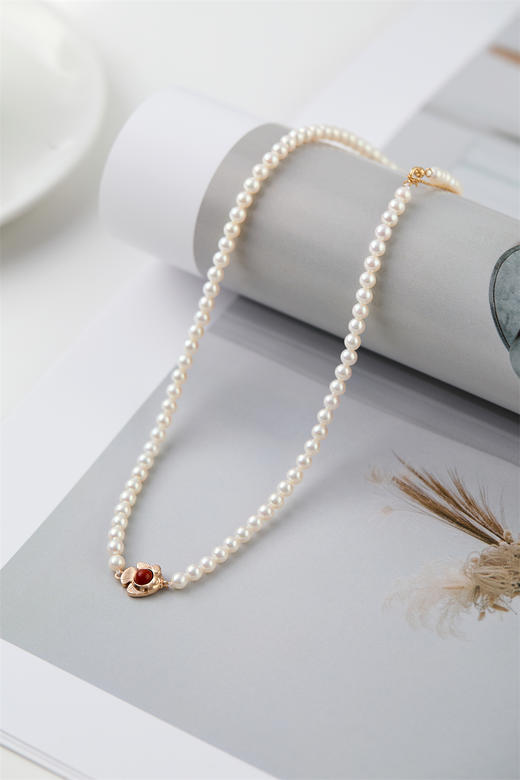 pearl moments珍刻  年年有鱼（南红小鱼） 小鱼儿4号baby珍珠项链 商品图4