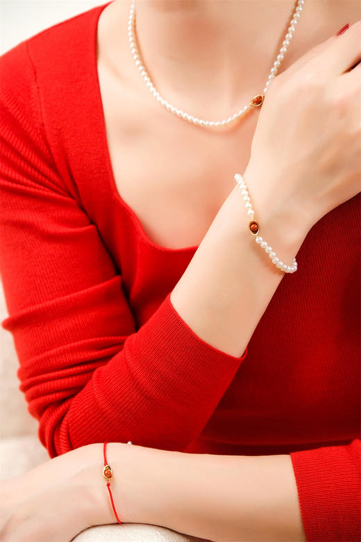 pearl moments珍刻  日富一日（南红元宝） 小元宝4号baby珍珠项链 商品图7