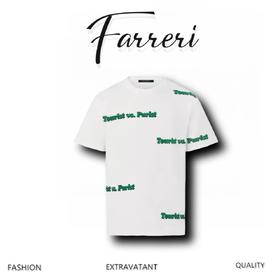 驴家 白绿标语图案短袖