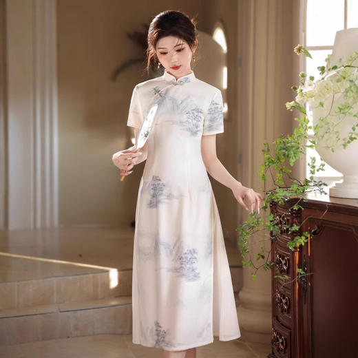 奥黛双层新中式高级感优雅旗袍SJT763 商品图1