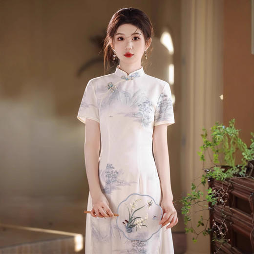 奥黛双层新中式高级感优雅旗袍SJT763 商品图3