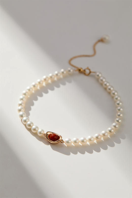 pearl moments珍刻  日富一日（南红元宝） 小元宝4号baby珍珠手链 商品图5