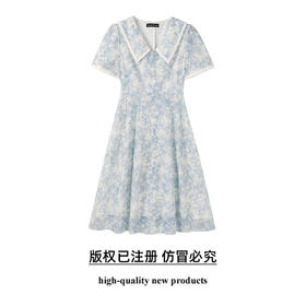 奢姿大码女装2025夏季POLO领气质连衣裙胖妹妹印花设计时尚裙子9952890466