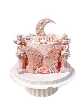 热销“月光女神”韩式黄油抹面，银色弯曲蜡烛， 提前8小时预定