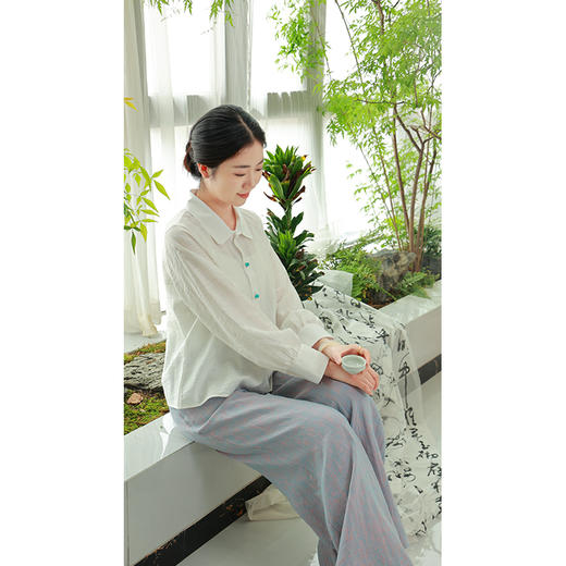 阔腿裤（24709615晴虹-设计师）+衬衣（25710154-荼蘼） 商品图0