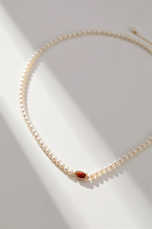 pearl moments珍刻  日富一日（南红元宝） 小元宝4号baby珍珠项链 商品图5