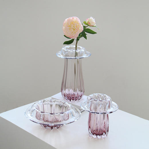 创意简约现代卷边口琉璃花瓶高级艺术感家居套组花盆果盘茶几摆件 商品图5