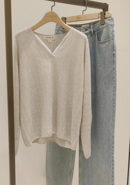 420-3 松弛优雅 上身凉快五度 小禾 桑蚕丝亚麻 针织长袖 不会邹的丝麻罩衫 商品图8