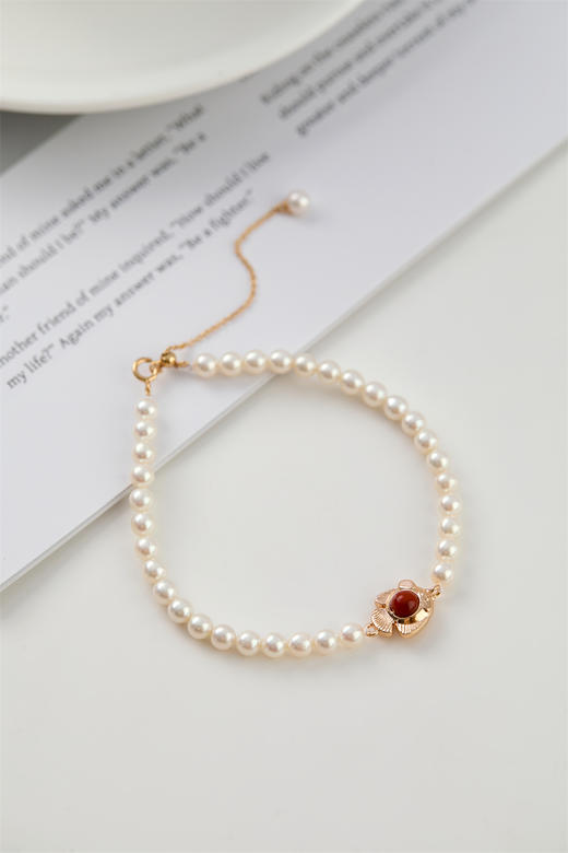 pearl moments珍刻  年年有鱼（南红小鱼） 小鱼儿4号baby珍珠项链 商品图8