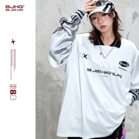 BJHG不计后果新款blokecore复古短袖t恤男女夏情侣装运动球衣T恤