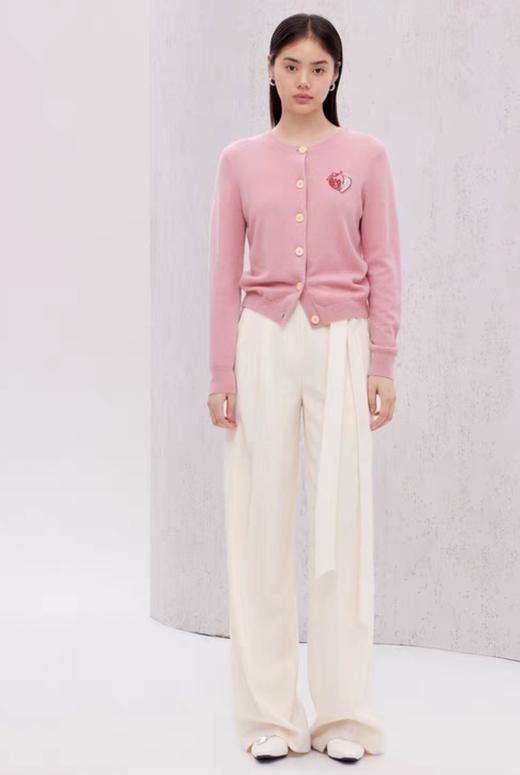 超细100纯羊毛水果绣开衫毛衫 商品图5