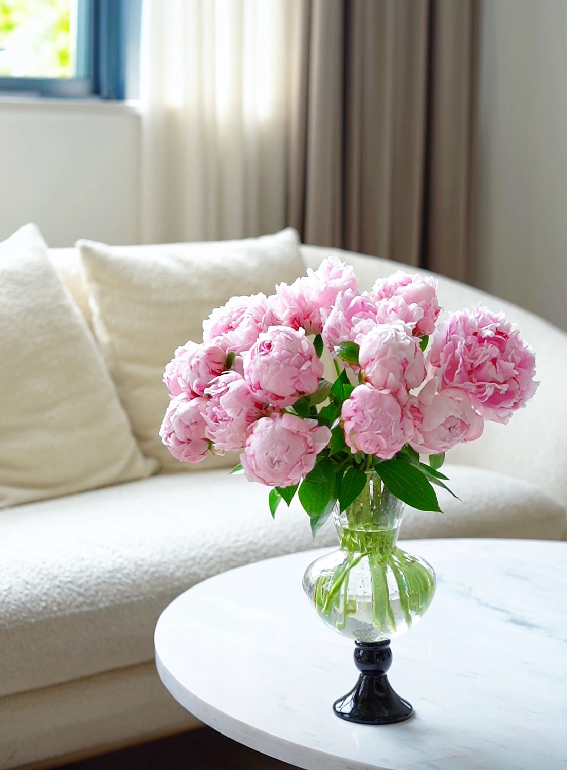 中古风鎏金粉高脚法式透明风灯花瓶鲜花餐桌台面居家装饰玻璃瓶