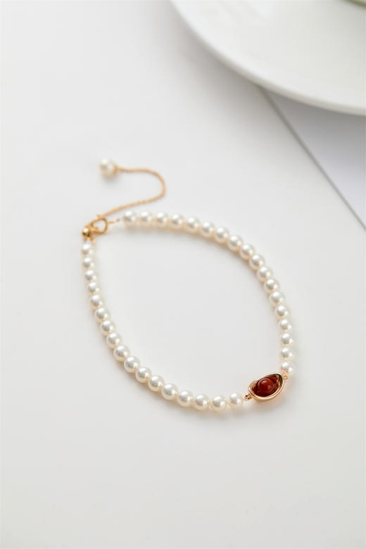 pearl moments珍刻  日富一日（南红元宝） 小元宝4号baby珍珠手链 商品图4