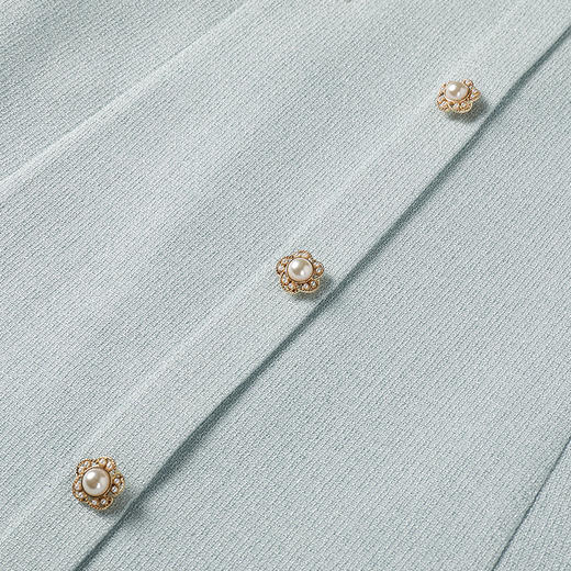 奢姿大码女装2025夏季气质方领小香风连衣裙胖妹妹纽扣时尚裙子9952869745 商品图2