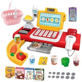 儿童仿真收银台女孩玩具过家家电话宝宝超市收银机套装投币售货机