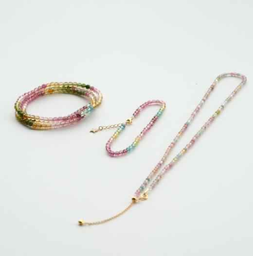 米马饰品 巴西料透体碧玺色浓3.8mm多圈手串/3.5mm手链/3mm颈链 商品图0