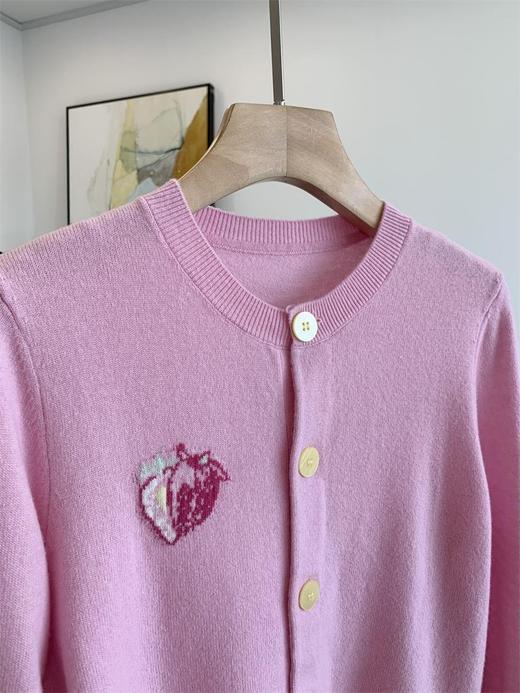 超细100纯羊毛水果绣开衫毛衫 商品图10