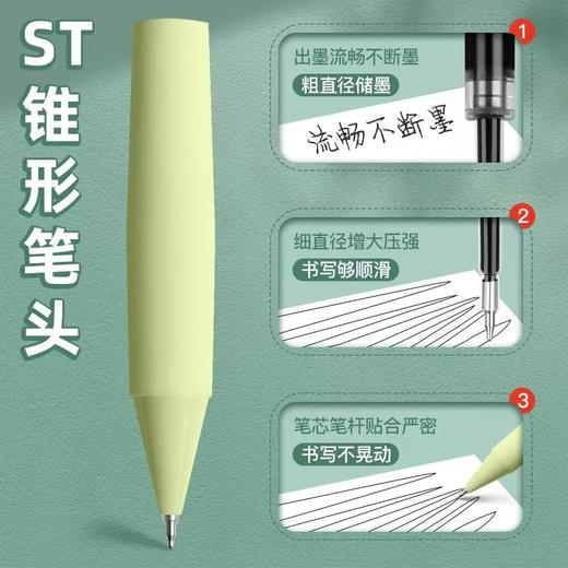 晨光按动中性笔书写小行家秒干ST头刷题笔0.5黑速干签字笔 商品图4